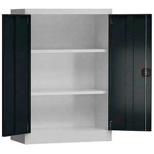 4061815545076 - Lüllmann - Metallschrank abschließbar Flügeltürenschrank Aktenschrank 120x92x42cm grau anthrazit X-530328