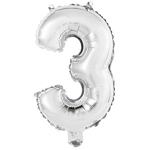 0194099035828 - Folienballon Mini Zahl 3 silber 0194099035828 amscan 0194099035828 - Folienballon Mini Zahl 3 silber 0194099035828 amscan