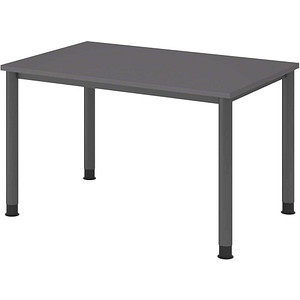 Hammerbacher Schreibtisch VHS, manuell höhenverstellbar, 81cm (H), 120x80cm (BxT), Graphit / graphit 4032062323106 Hammerbacher