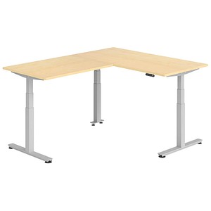 Hammerbacher Sitz-Steh-Schreibtisch VXDSM, elektrisch höhenverstellbar, 127cm (H), 200x160cm (BxT), ahorn / silber 4032062327470 Hammerbacher 6 Stück