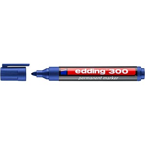 4004764390588 - edding 300 Permanentmarker Mittel Rundspitze 15 - 3 mm Blau Nachfüllbar Wasserbeständig