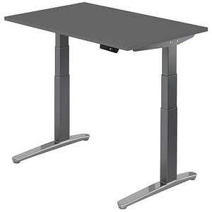 Hammerbacher Sitz-Steh-Schreibtisch VXBHM, elektrisch höhenverstellbar, 129cm (H), 120x80cm (BxT), graphit / graphit 4032062323533 Hammerbach 3 Stück