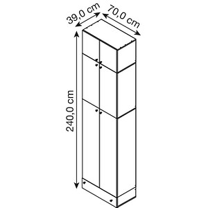 4051814413551 - XXXL Büroschrank mit 5 Fächern mit Aufsatz und Schublade moderner Aktenschrank mit Drehtüren Maße ca H 240 x B 70 x T 39 cm – Lona 5-Fach