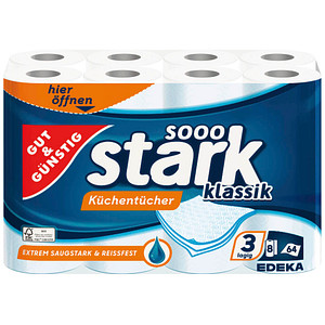 4311501718438 - Küchenrollen stark klassik 4946219001 3-lagig weiß Rolle à 64 4311501718438 Gut & Günstig 8 Rolle 4311501718438 - Küchenrollen stark klassik 4946219001 3-lagig weiß Rolle à 64 4311501718438 Gut & Günstig 8 Rolle