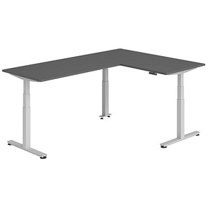 Hammerbacher Sitz-Steh-Schreibtisch VXDSM, elektrisch höhenverstellbar, 127cm (H), 240x160cm (BxT), graphit / silber 4032062327418 Hammerbach 6 Stück