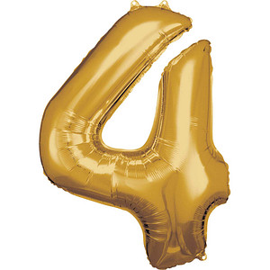 0192937141991 - AMSC BALLON 4 GO - AMSCAN Folienballon Zahl 4 gold 0192937141991 - AMSC BALLON 4 GO - AMSCAN Folienballon Zahl 4 gold