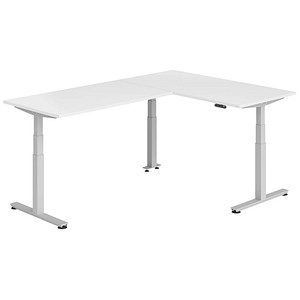 Hammerbacher Sitz-Steh-Schreibtisch VXDSM, elektrisch höhenverstellbar, 127cm (H), 240x160cm (BxT), weiß / silber 4032062327463 Hammerbacher 6 Stück