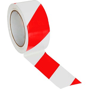 EICHNER Bodenmarkierungsband rot, weiß 5,0 cm x 33,0 m