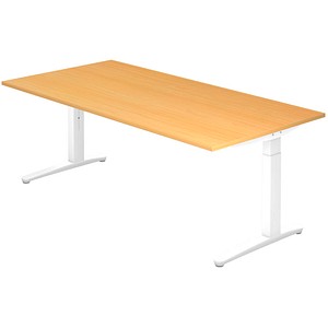 Hammerbacher Schreibtisch VXB, manuell höhenverstellbar, 85cm (H), 200x100cm (BxT), buche / weiß 4032062170885 Hammerbacher 5 Stück