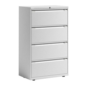 5020073788242 - BISLEY Essentials Hängeregistraturschrank verkehrsweiß mit 4 Schubladen 800 x 470 x 1300 cm