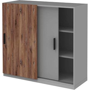 4059484223845 - röhr Schiebetürenschrank quantum 180 3D6 6120-85-R1 grau eiche 2 Fachböden 1200 x 419 x 1125 cm