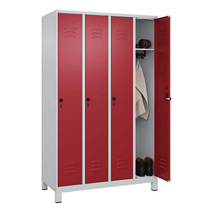 4066681613966 - Spind Classic Plus lichtgrau rubinrot 080010-40 S10001 4 Schließfächer 1200 x 500 x 1950 cm 4066681613966 C+P-Möbel 4066681613966 - Spind Classic Plus lichtgrau rubinrot 080010-40 S10001 4 Schließfächer 1200 x 500 x 1950 cm 4066681613966 C+P-Möbel
