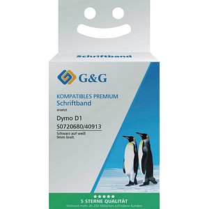 6934974118048 - Schriftband kompatibel zu Dymo® Beschriftungsband D1 40913 selbstklebend weiß schwarz Kunststoff L 7 m x B 9 mm 6934974118048 - Schriftband kompatibel zu Dymo® Beschriftungsband D1 40913 selbstklebend weiß schwarz Kunststoff L 7 m x B 9 mm
