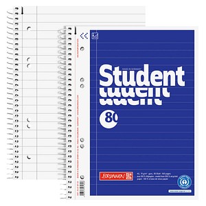4003273571846 - Collegeblock 10-6787101 Student Recycling Lineatur 27   liniert mit Rand innen außen A5 70g blau 80 Blatt 4003273571846 Bru