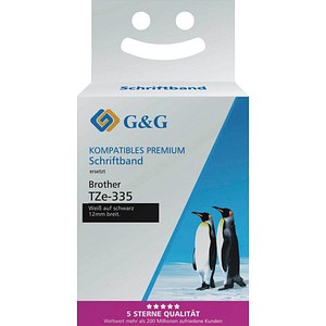 6934974117966 - Schriftband ersetzt Brother TZe-335 15558 120 mm weiß auf schwarz 6934974117966 - Schriftband ersetzt Brother TZe-335 15558 120 mm weiß auf schwarz