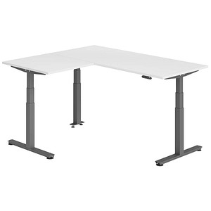 Hammerbacher Sitz-Steh-Schreibtisch VXDSM, elektrisch höhenverstellbar, 127cm (H), 160x180cm (BxT), weiß / graphit 4032062326909 Hammerbacher 6 Stück