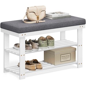 SONGMICS Schuhbank LBS604W01 weiß, grau Holz 71,0 cm