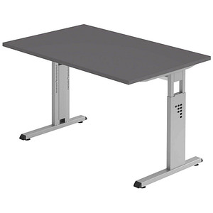 4032062323199 - Schreibtisch O-Serie VOS12 G S manuell höhenverstellbar 65-85cm (H) 120x80cm (BxT) rechteckig graphit   silber 403206232319