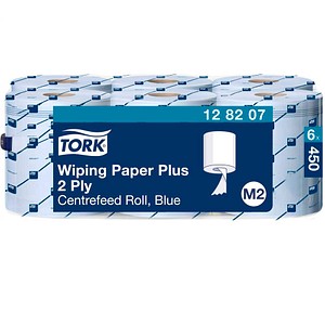TORK Putztuchrollen Advanced M2 2-lagig blau, 450 Blätter, 6 Rollen