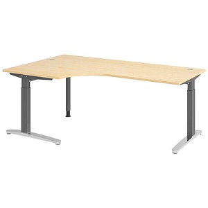 Hammerbacher Schreibtisch VXB, manuell höhenverstellbar, 85cm (H), 200x120cm (BxT), ahorn / graphit 4032062326152 Hammerbacher 6 Stück