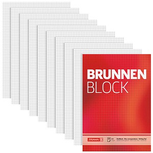 4003273042490 - 10 x Briefblock Brunnenblock A4 70g qm kariert 50 Blatt