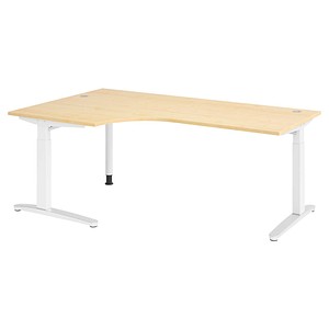 Hammerbacher Schreibtisch VXB, manuell höhenverstellbar, 85cm (H), 200x120cm (BxT), ahorn / weiß 4032062326398 Hammerbacher 6 Stück