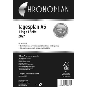 Chronoplan Tagesplan A5 2027 weiß 4004182088708 Chronoplan
