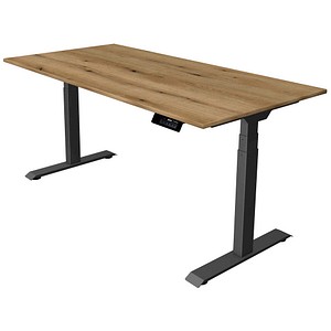Kerkmann Move 1 stable elektrisch höhenverstellbarer Schreibtisch asteiche rechteckig, T-Fuß-Gestell grau 160,0 x 80,0 cm