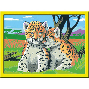 4005556284863 - Malen nach Zahlen - Jeder kann malen (Mal-Sets) Bildgröße 18 x 24 cm - Ravensburger Malen nach Zahlen 28486 - Kleine Leoparden - Kinder ab 9 Jahren