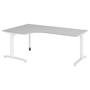 Hammerbacher Schreibtisch VXB, manuell höhenverstellbar, 85cm (H), 200x120cm (BxT), grau / weiß 4032062326404 Hammerbacher 6 Stück