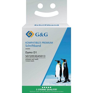 6934974115788 - Schriftband kompatibel zu Dymo® Beschriftungsband D1 45013 selbstklebend weiß schwarz Kunststoff L 7 m x B 12 mm 6934974115788 - Schriftband kompatibel zu Dymo® Beschriftungsband D1 45013 selbstklebend weiß schwarz Kunststoff L 7 m x B 12 mm