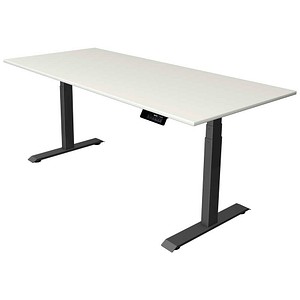 Kerkmann Move 1 stable elektrisch höhenverstellbarer Schreibtisch weiß rechteckig, T-Fuß-Gestell grau 180,0 x 80,0 cm