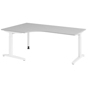 Hammerbacher Schreibtisch VXB, manuell höhenverstellbar, 85cm (H), 200x120cm (BxT), grau / weiß 4032062326480 Hammerbacher 6 Stück