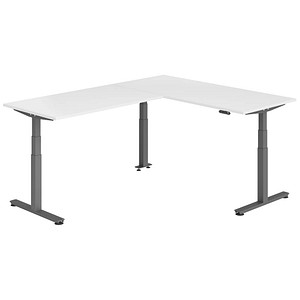 Hammerbacher Sitz-Steh-Schreibtisch VXDSM, elektrisch höhenverstellbar, 127cm (H), 240x180cm (BxT), weiß / graphit 4032062326749 Hammerbacher 7 Stück