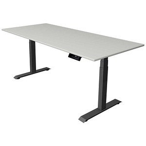 Kerkmann Move 1 stable elektrisch höhenverstellbarer Schreibtisch lichtgrau rechteckig, T-Fuß-Gestell grau 180,0 x 80,0 cm