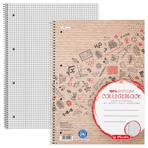 herlitz Collegeblock Recycling kariert DIN A4 Innenrand, 1 St.