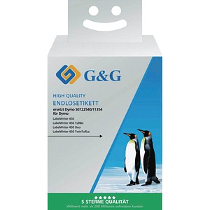6934974115986 - Etiketten Rolle Kompatibel ersetzt DYMO 11354 S0722540 57 x 32 mm Papier Weiß 1000 St Permanent Universal-Etiketten 14980