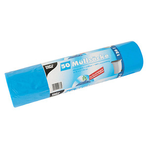 4002911123782 - Müllsäcke HDPE 120 l 110 cm x 70 cm blau mit biologisch verrottbaren Zusätzen 12378 4002911123782 12378 50 Stück