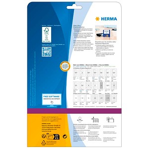 4008705050876 - HERMA ZIP-Disk-Etiketten A4 59x50 mm weiß Papier matt 375 St - Weiß - Abgerundetes Rechteck - Dauerhaft - Papier - Matte - Laser Inkjet