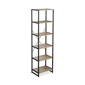 4052025251482 - Standregal hohes Bücherregal mit 6 Fächern Regal Industrial Design HxBxT 180x50x35 cm PB Metall braun - Relaxdays
