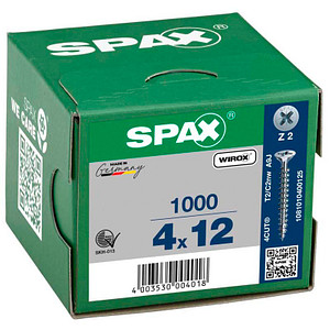 SPAX® Universalschrauben Z2 Senkkopf WIROX 12mm  x 4 mm, 1000 St.