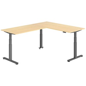Hammerbacher Sitz-Steh-Schreibtisch VXDSM, elektrisch höhenverstellbar, 127cm (H), 240x180cm (BxT), ahorn / graphit 4032062326671 Hammerbache 7 Stück