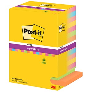 4054596855915 - Haftnotizen 655-16SS-COL Super Sticky Notes Carnival 76x127mm ultragelb paradiseblau limonengrün powerpink vitalorange 405459 16 Block 4054596855915 - Haftnotizen 655-16SS-COL Super Sticky Notes Carnival 76x127mm ultragelb paradiseblau limonengrün powerpink vitalorange 405459 16 Block