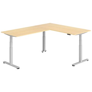 Hammerbacher Sitz-Steh-Schreibtisch VXDSM, elektrisch höhenverstellbar, 127cm (H), 240x180cm (BxT), ahorn / silber 4032062327159 Hammerbacher 7 Stück