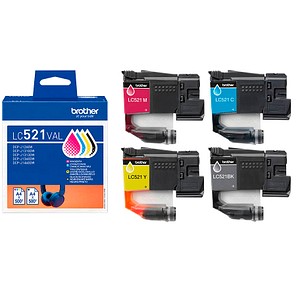 4977766842150 - LC521 Value Pack - 4-pack - black yellow cyan magenta - original - ink cartridge - Tintenpatrone Cyan