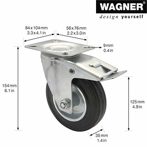 4001073010008 - Transportgeräte-Lenkrolle RO 7124 silber 4001073010008 WAGNER design yourself