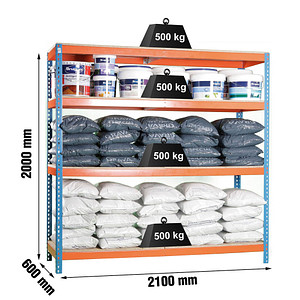 8425437071485 - Schwerlastregal SIMONFORTE CHIPBOARD 8425437071485 blau orange 2100 x 600 x 2000 cm 8425437071485 Simonrack