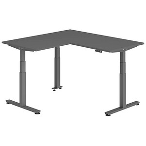Hammerbacher Sitz-Steh-Schreibtisch VXDSM, elektrisch höhenverstellbar, 127cm (H), 160x160cm (BxT), graphit / graphit 4032062327098 Hammerbac 6 Stück