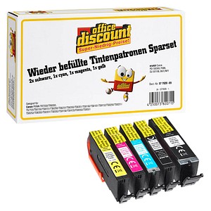 office discount  1x pigmentschwarz, 1x schwarz, 1x cyan, 1x magenta, 1x gelb Druckerpatronen kompatibel zu Canon PGI-580XXL PGBK, CLI 581XXL BK/C/M/Y, 5er-Set