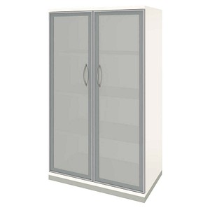 fm Aktenschrank Sidney, 4260672331741 weiß, Acrylglas satiniert 3 Fachböden 80,0 x 44,2 x 151,7 cm